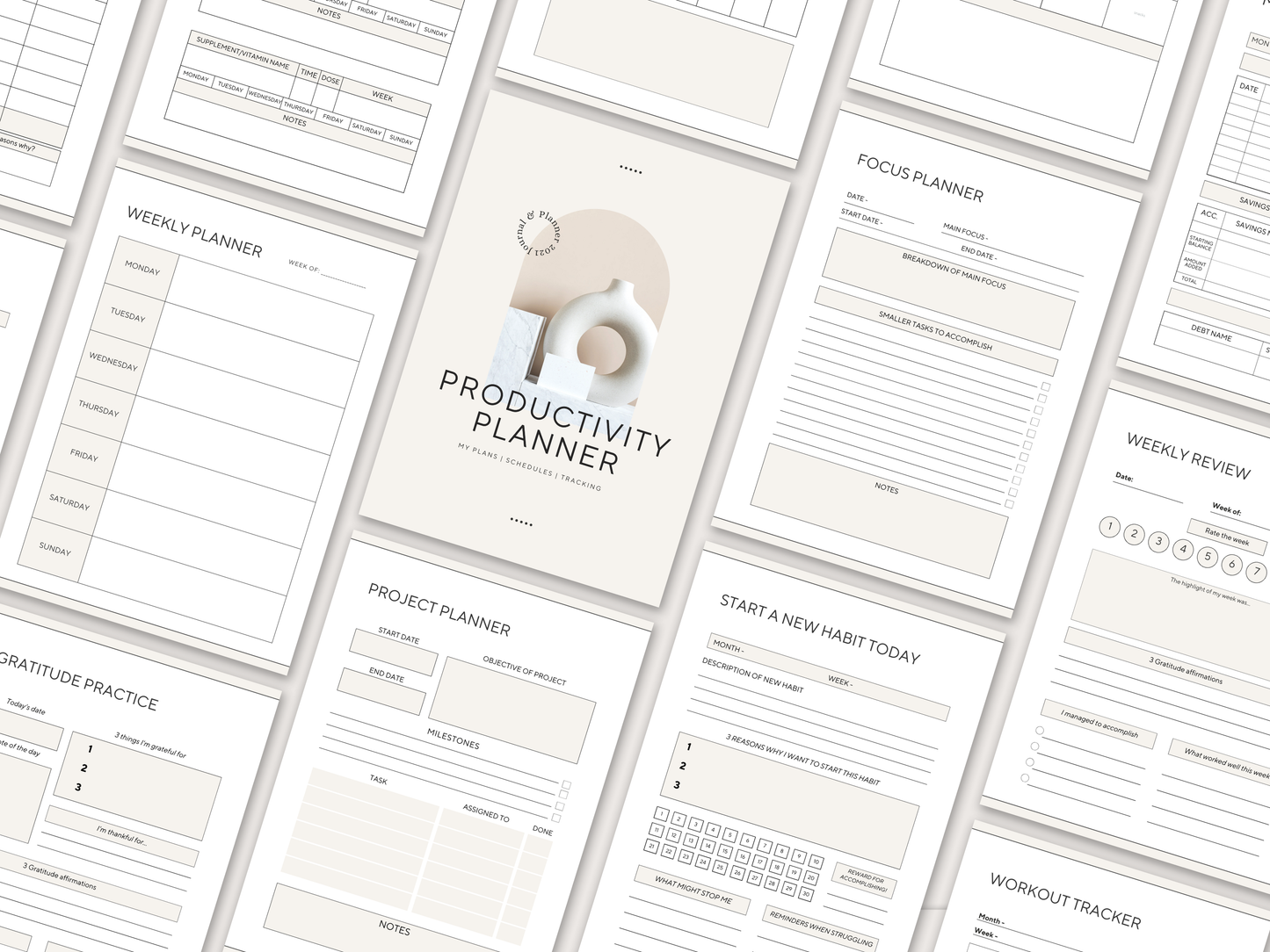 67-Page Productivity Planner (MRR)