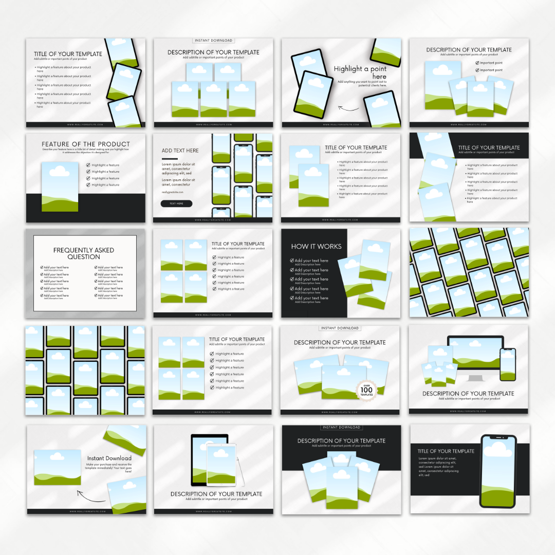 CANVA MOCKUP TEMPLATE BUNDLE | PLR + MRR CANVA MOCKUP