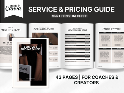 Service and pricing guide